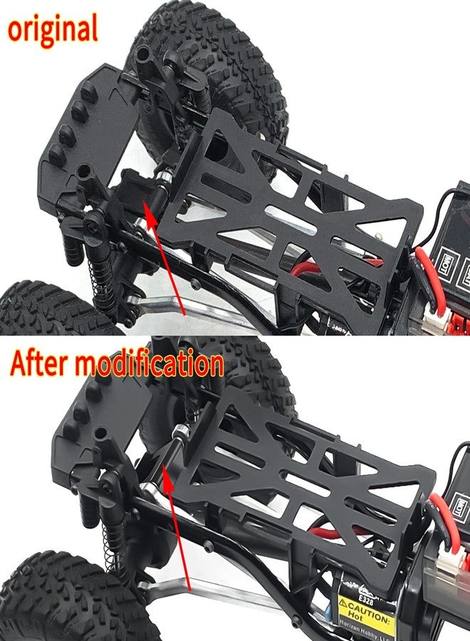 RCHUBAM 1Pcs Aluminum RC Link Mount SCX24 Adjustable Rear Link Mount Compatible with 1/24 Axial SCX24 AXI00001 AXI00002 AXI00005 AXI00006 Bronco RC Crawler Cars Upgrade Accessories, Black - Image 2